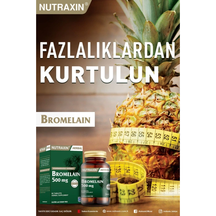 Nutraxin Bromelain 500 mg 60 Kapsül