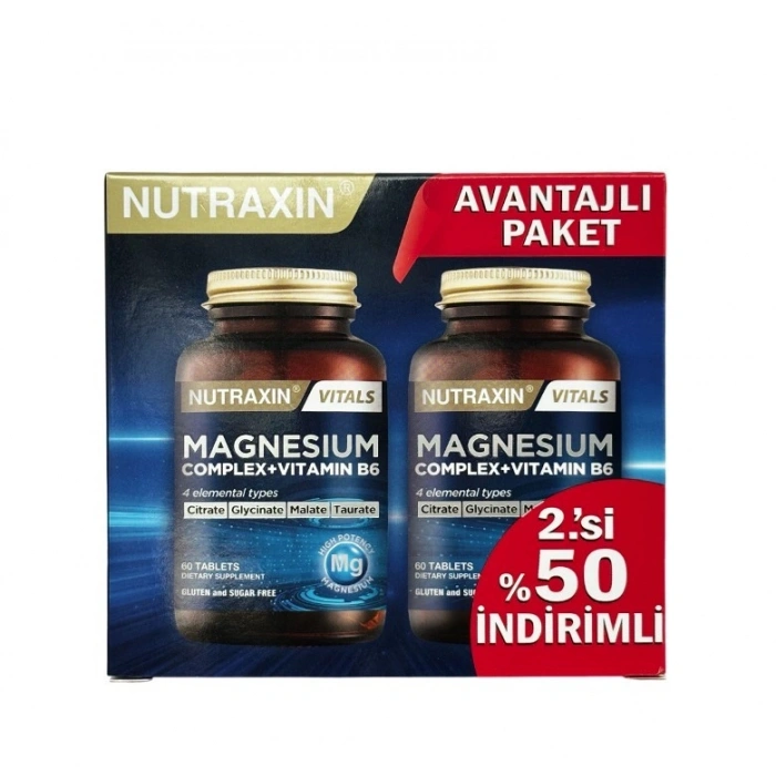 Nutraxin Magnesium Complex Vitamin B6 60 Tablet - 2.si %50 İndirimli