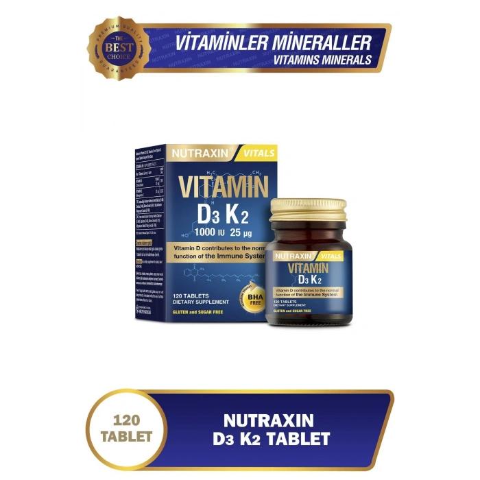 Nutraxin Vitamin D3K2 1000 IU 120 Tablet