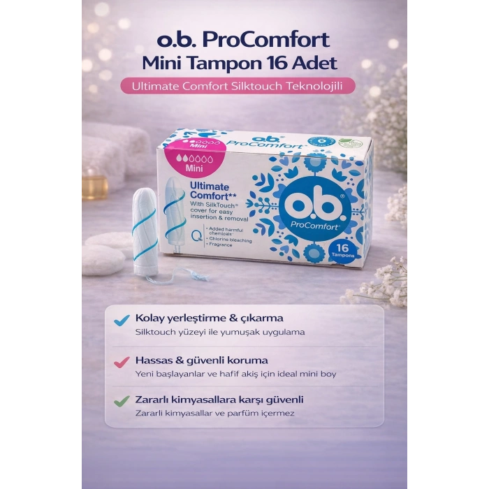 o.b. ProComfort Mini Tampon 16Lı 1 Paket Ultimate Comfort Silktouch Teknolojili