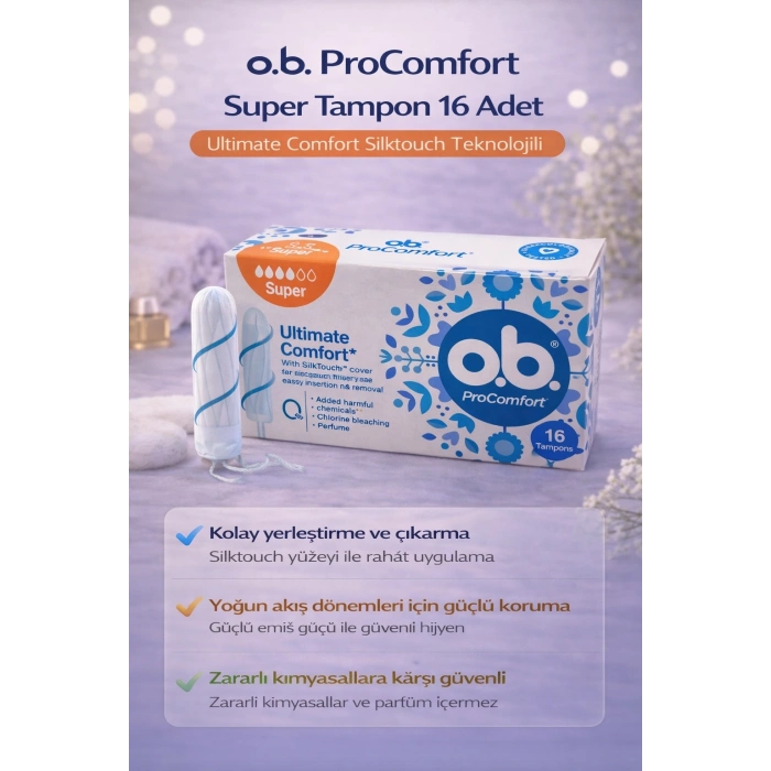 o.b. ProComfort Super Tampon 16Lı 1 Paket Ultimate Comfort Silktouch Teknolojili
