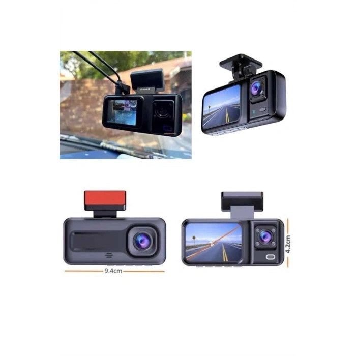 Ön ve Arka Kameralı 2 İnç 1080P Full HD DVR Araç İçi Ekran