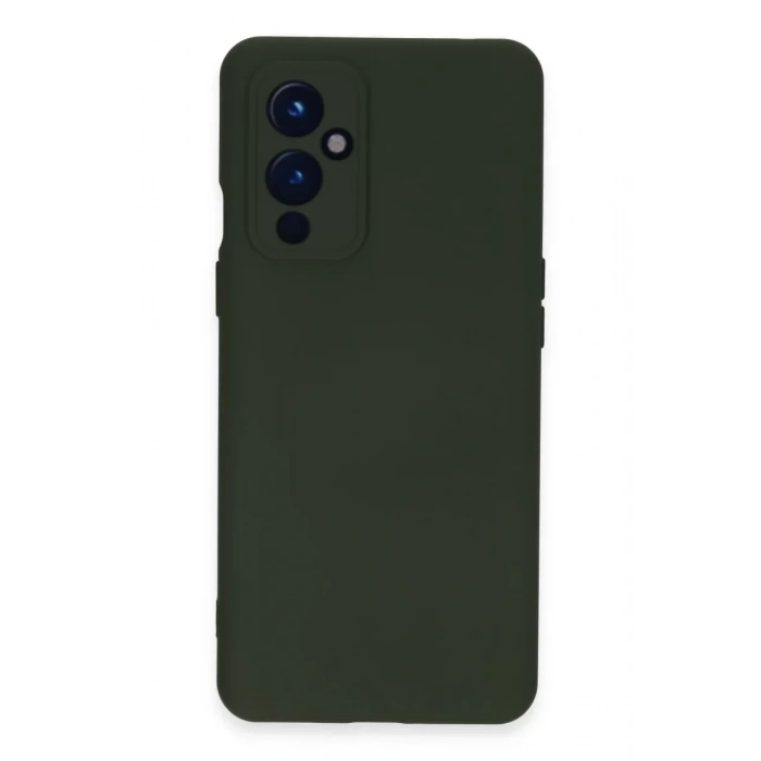 One Plus 9 Kılıf Nano içi Kadife Silikon - Koyu Yeşil
