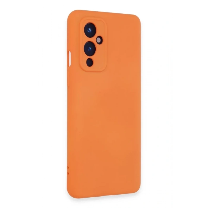 One Plus 9 Kılıf Nano içi Kadife Silikon - Turuncu