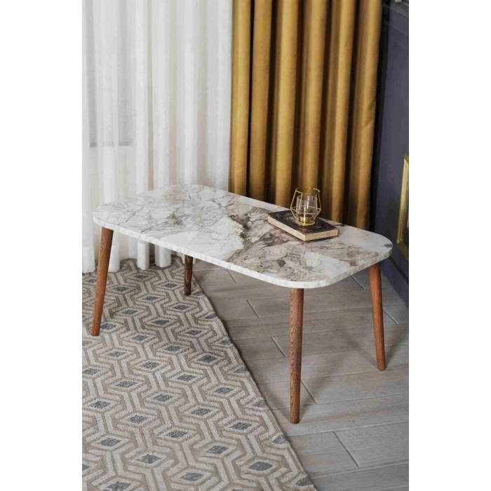 Orta Sehpa Ahşap Torna Ayak Kare Ceviz