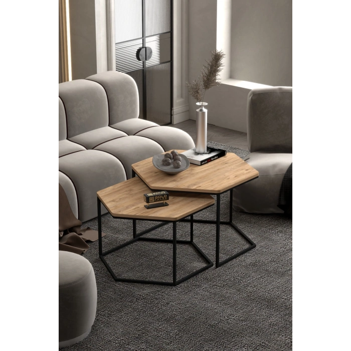 Orta Sehpa Altıgen İkili Lüx Atlantik Çam