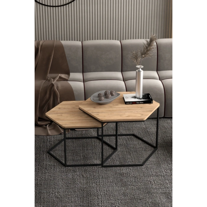 Orta Sehpa Altıgen İkili Lüx Atlantik Çam