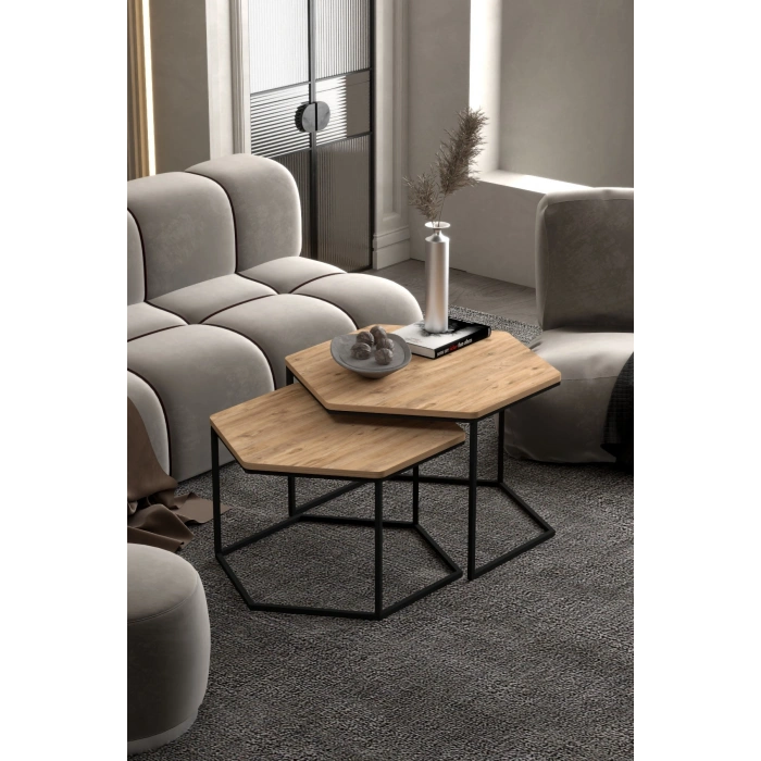 Orta Sehpa Altıgen İkili Lüx Atlantik Çam