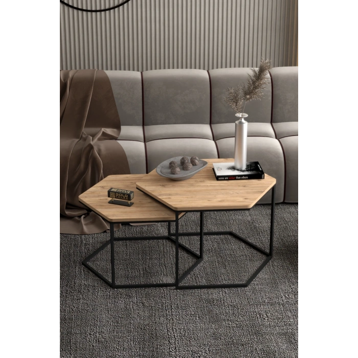 Orta Sehpa Altıgen İkili Lüx Atlantik Çam