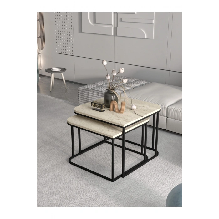 Orta Sehpa Damla İkili Lüx Traverten