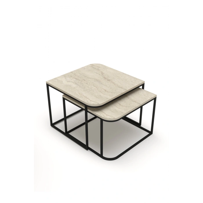 Orta Sehpa Damla İkili Lüx Traverten