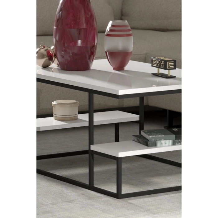 Orta Sehpa Delux Raflı Beyaz