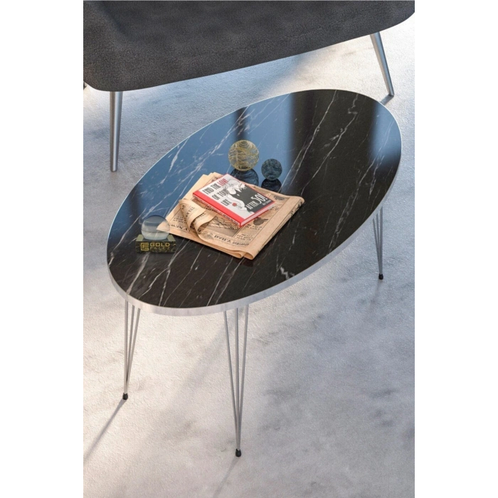 Orta Sehpa Elips Gümüş Bendir Tel