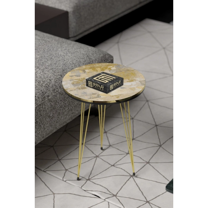 Orta Sehpa Elips Metal Ayak  Krem