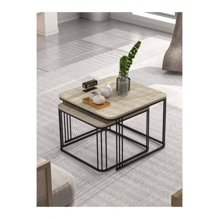 Orta Sehpa İkili Alize Traverten