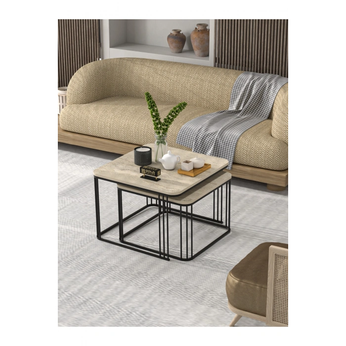 Orta Sehpa İkili Alize Traverten