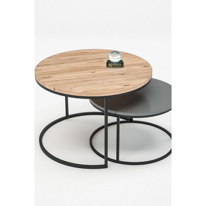 Orta Sehpa Ikili Lüx Specıal Antrasit Gri - Ceviz