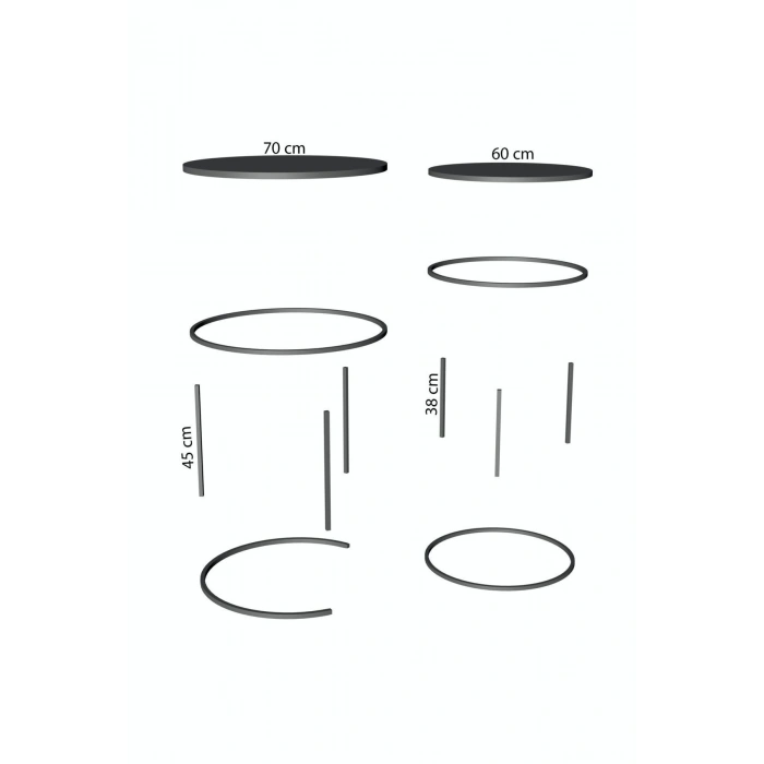 Orta Sehpa Ikili Lüx Specıal Gold Ceviz