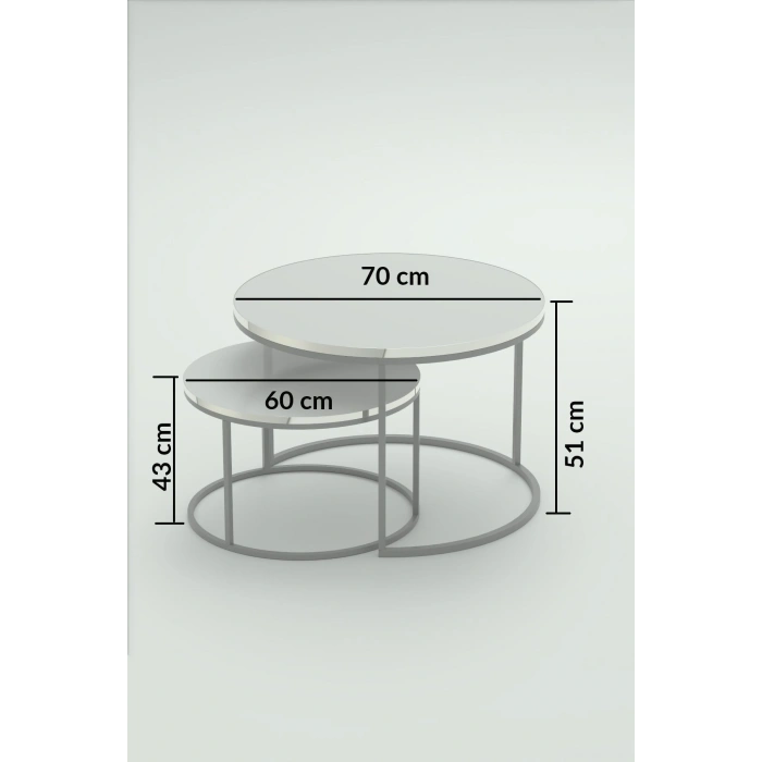 Orta Sehpa Ikili Lüx Specıal Gümüş Beyaz