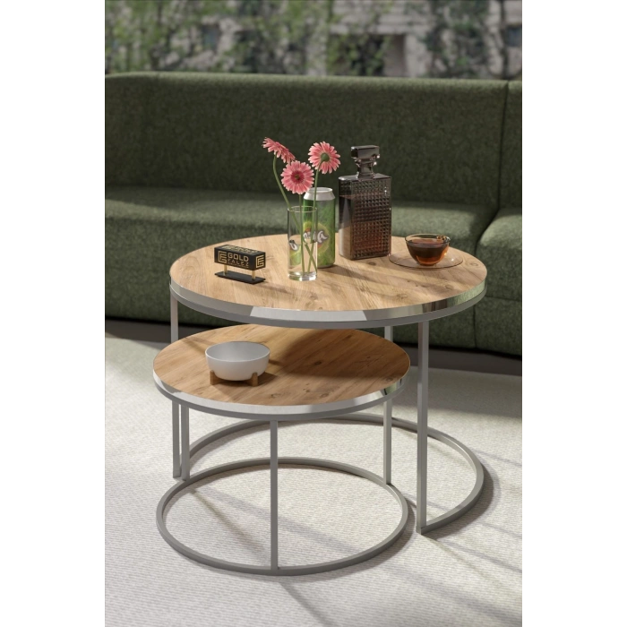 Orta Sehpa Ikili Lüx Specıal Gümüş Ceviz