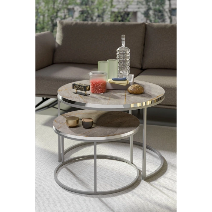 Orta Sehpa Ikili Lüx Specıal Gümüş Gordion