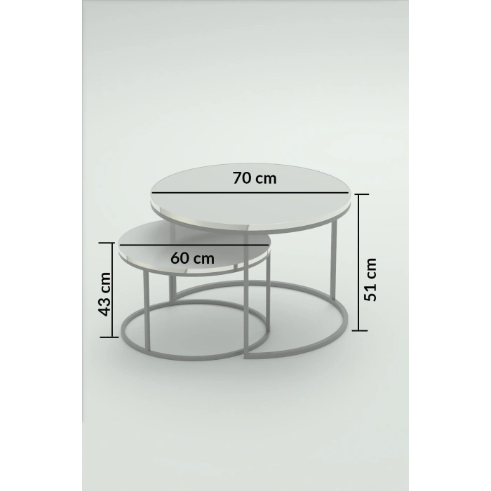 Orta Sehpa Ikili Lüx Specıal Gümüş Gordion