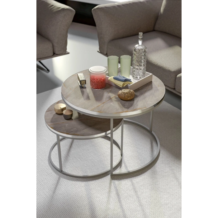 Orta Sehpa Ikili Lüx Specıal Gümüş Gordion