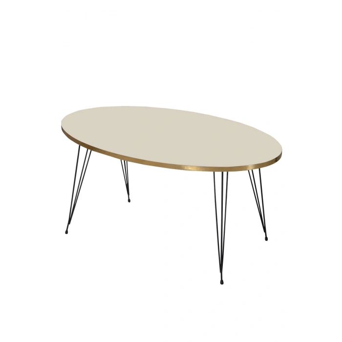 Orta Sehpa Kare Gold Altın Beyaz Tel