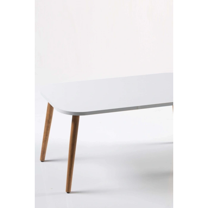 Orta Sehpa Kr Ahşap Torna Ayak Krem