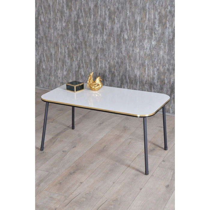 Orta Sehpa Kr Siyah Metal Ayak Çift Altın Beyaz