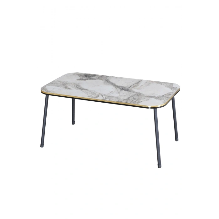 Orta Sehpa Kr Siyah Metal Ayak Çift Altın Efes