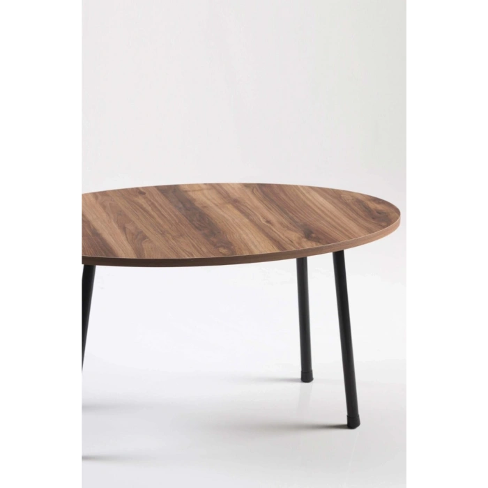 Orta Sehpa Metal  Ayak Elips Ceviz