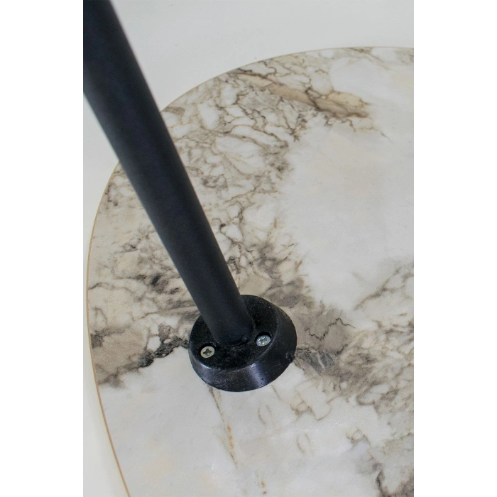 Orta Sehpa Siyah Metal Ayak Elips Efes Altın