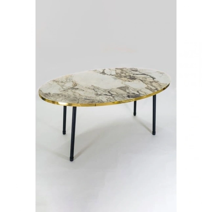 Orta Sehpa Siyah Metal Ayak Elips Efes GOLD