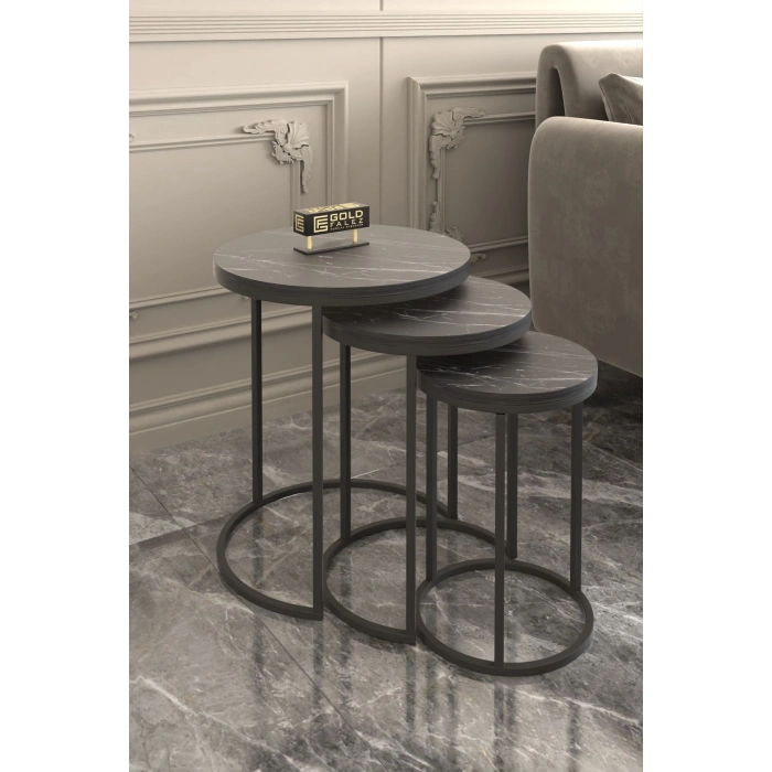 Orta Sehpa Tekli Ve 3Lü C Zigon Sehpa Kombin Set Bendir