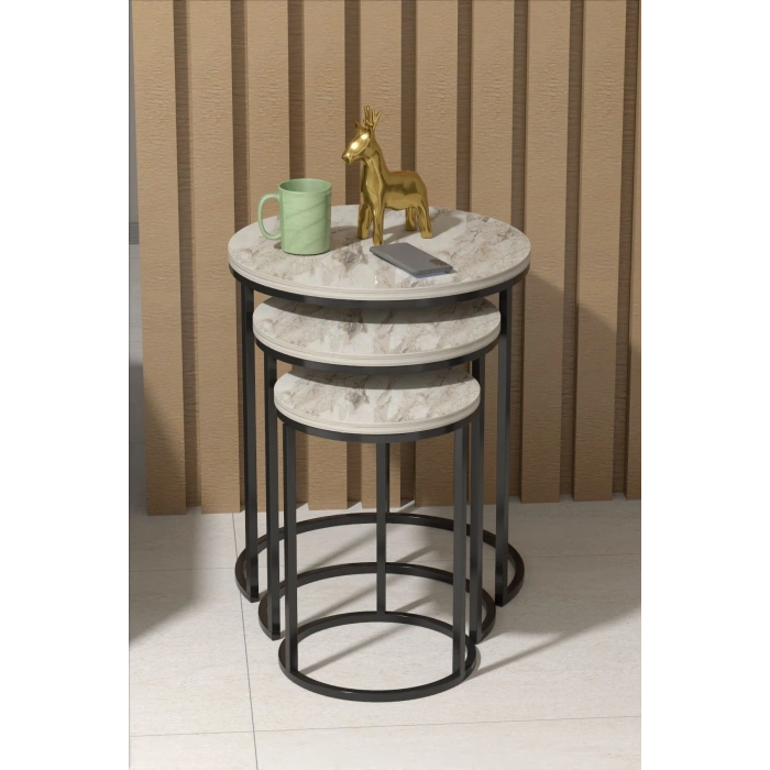 Orta Sehpa Tekli Ve 3Lü C Zigon Sehpa Kombin Set Efes