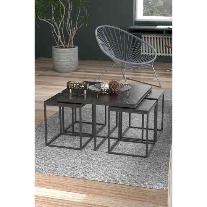 Orta Sehpa Ve Zigon Sehpa 5li Lüx Set Bendir