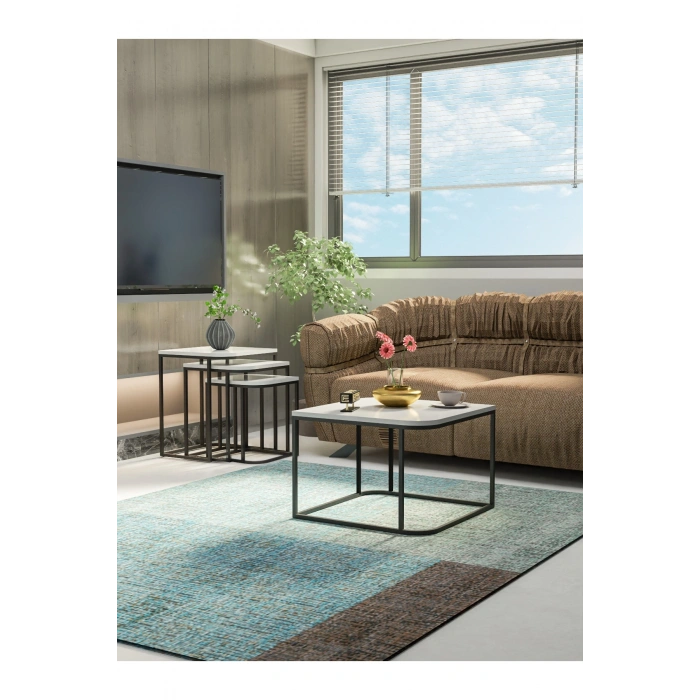 Orta Sehpa Ve Zigon Sehpa Damla Beyaz