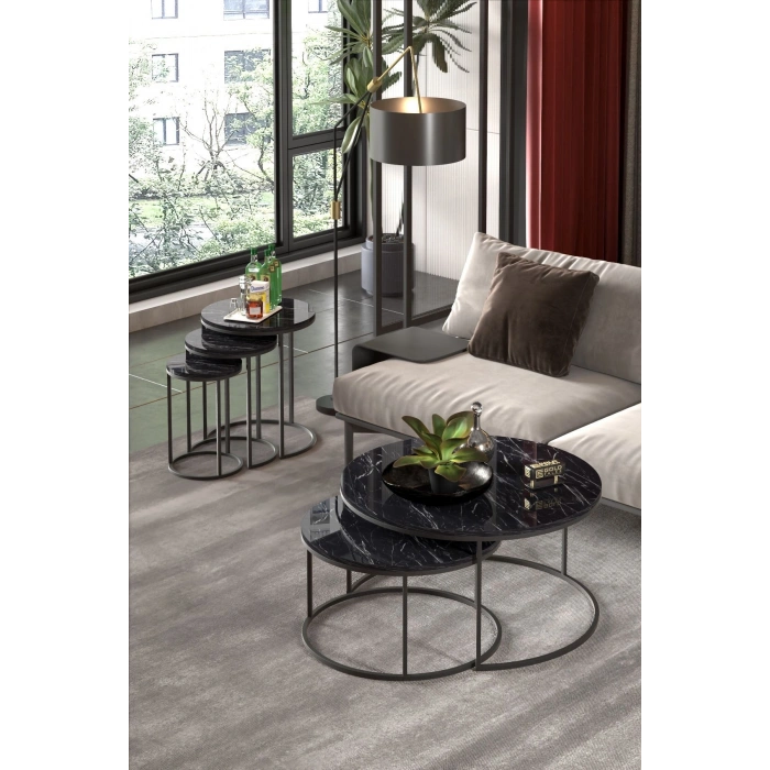 ORTA SEHPA VE ZİGON SEHPA SET İKİLİ LÜX C ZİGON BENDİR