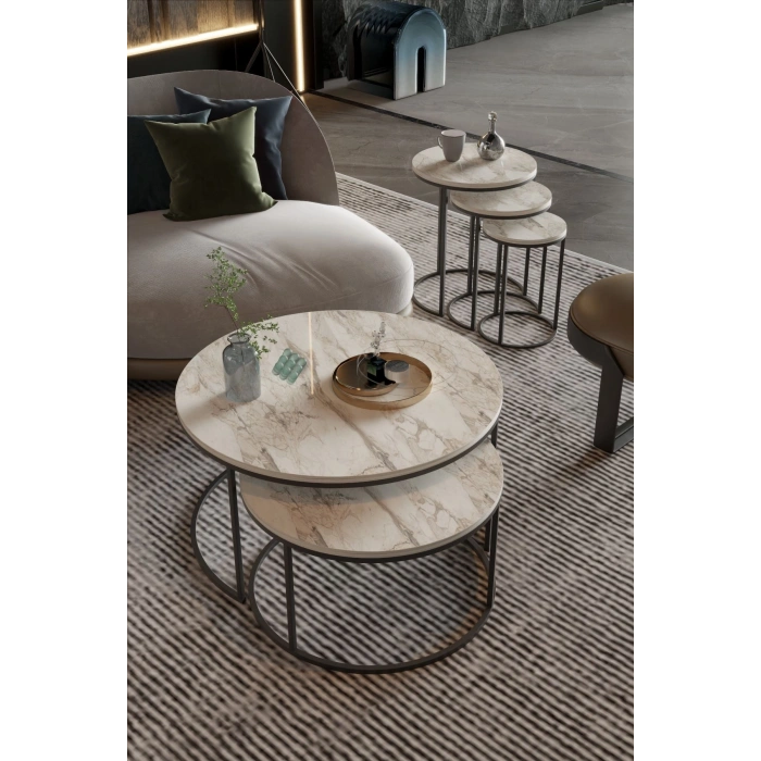 ORTA SEHPA VE ZİGON SEHPA SET İKİLİ LÜX C ZİGON EFES