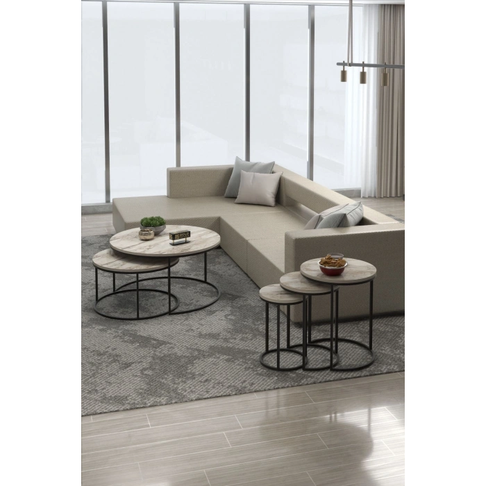 ORTA SEHPA VE ZİGON SEHPA SET İKİLİ LÜX C ZİGON EFES