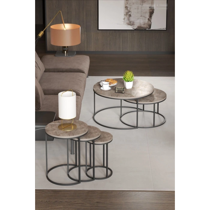 ORTA SEHPA VE ZİGON SEHPA SET İKİLİ LÜX C ZİGON GORDİON