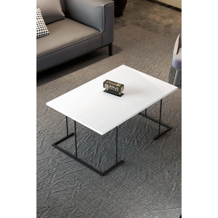 ORTA SEHPA VE ZİGON SEHPA SOLO SET BEYAZ