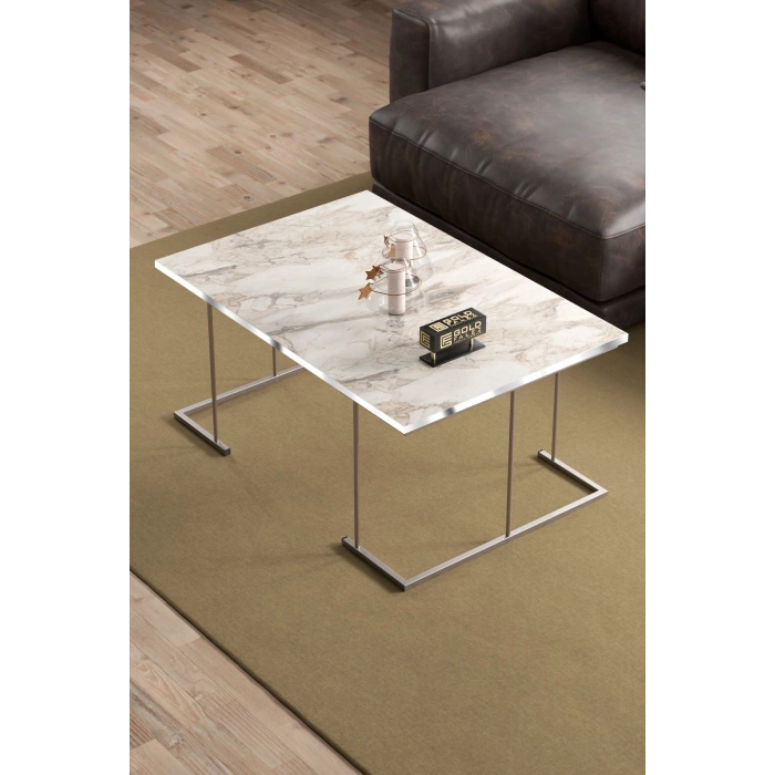 ORTA SEHPA VE ZİGON SEHPA SOLO SET GÜMÜŞ EFES