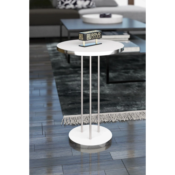 ORTA SEHPA VE ZİGON SEHPA TERRA GÜMÜŞ BEYAZ