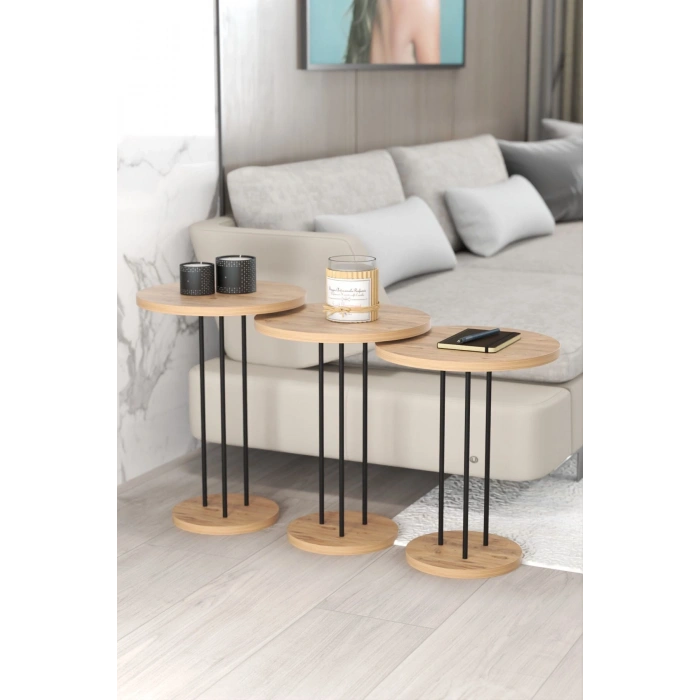 ORTA SEHPA VE ZİGON SEHPA TERRA SET ATLANTİK ÇAM