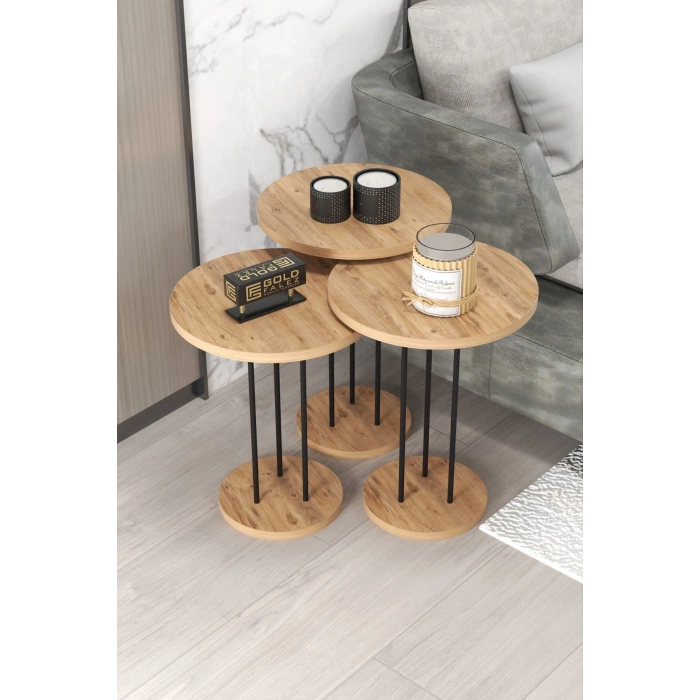 ORTA SEHPA VE ZİGON SEHPA TERRA SET ATLANTİK ÇAM