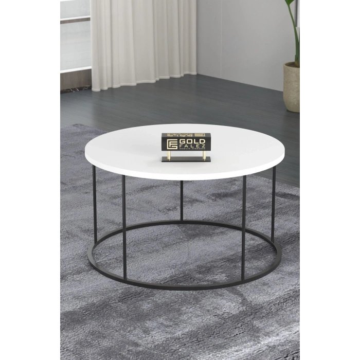 ORTA SEHPA VE ZİGON SEHPA TERRA SET BEYAZ