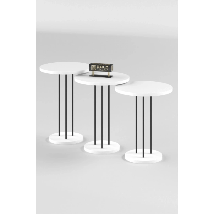 ORTA SEHPA VE ZİGON SEHPA TERRA SET BEYAZ