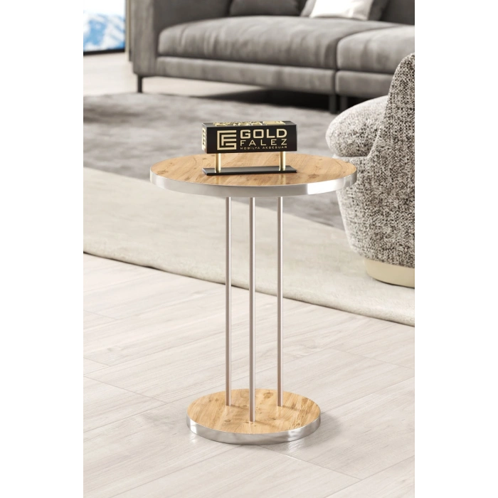 ORTA SEHPA VE ZİGON SEHPA TERRA SET GÜMÜŞ CEVİZ